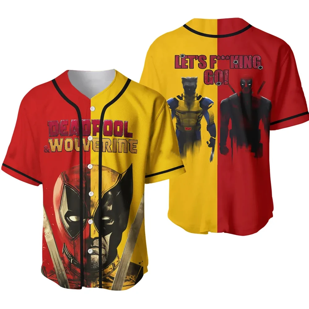 رجل شخصية Deadpool مقابل ولفيرين البيسبول قميص الصيف الشباب الاطفال البيسبول التدريب موحدة تنفس سريعة الجافة جيرسي