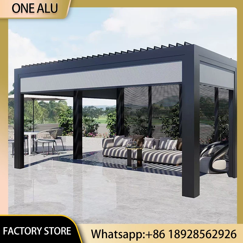 Electric Smart Gazebo Aluminum Louvered Roof Pergola Backyard Patio Villa Sun Shade Canopy Eco-Friendly Outdoor Living