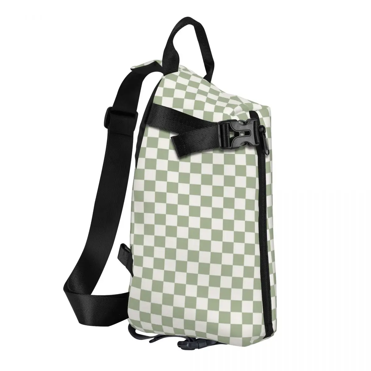 Checkerboard Mini Check Pattern Chest Bag Men Sling Crossbody Backpack Chest Bag Travel Hiking Daypack Shoulder Bag