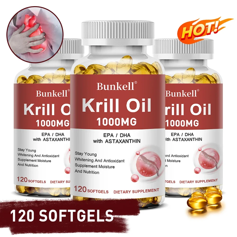 

Omega-3 Krill Oil - Omega-3 EPA, DHA, Астаксантин - поддерживает здоровье сердца, мозга, суставов и глаз, антиоксидант - 120 капсул