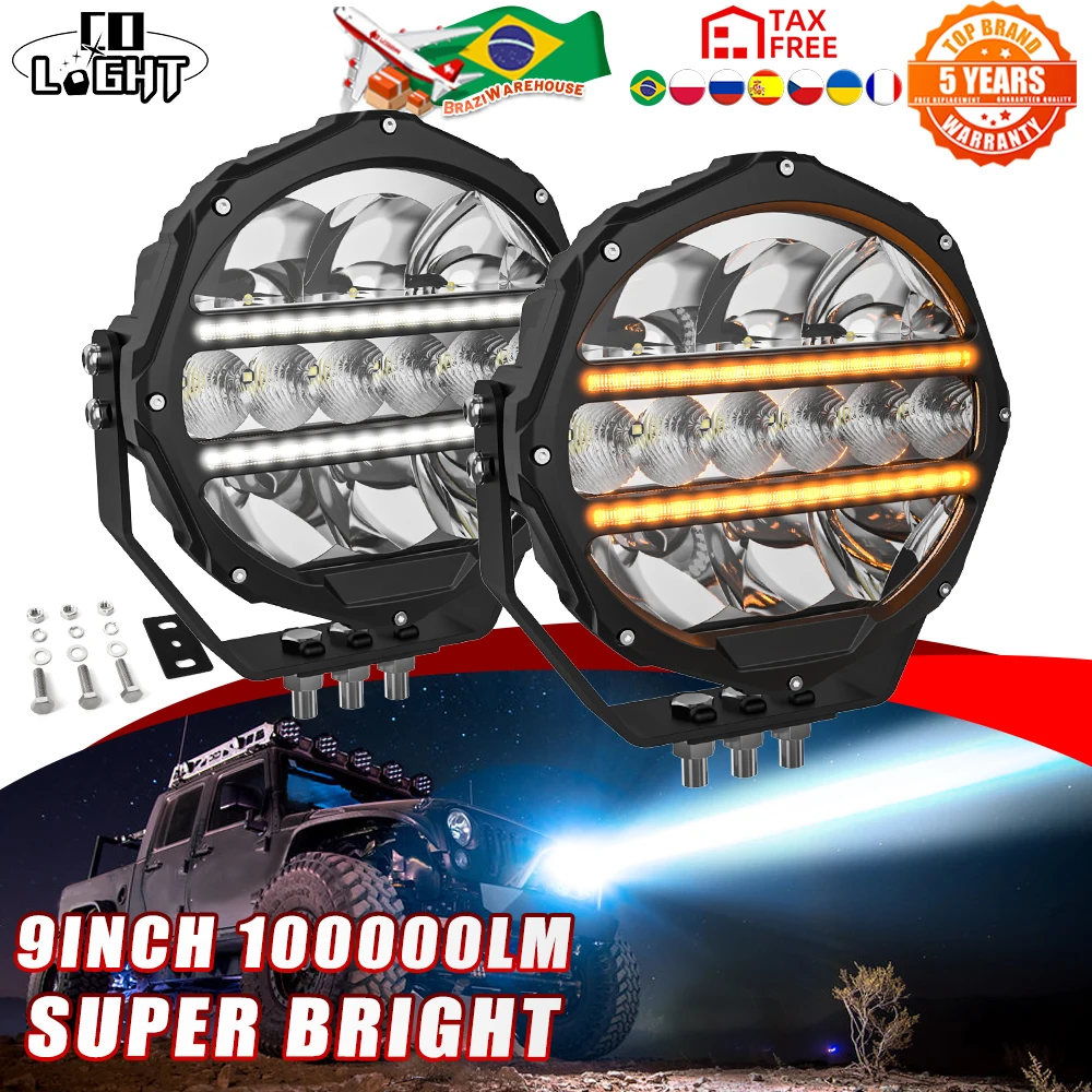 

CO LIGHT 9 inch 480W LED Work Light Offroad Driving Light DRL Headlight Spot Flood 6500K 3500K For Car Truck UTV SUV 4WD 12V 24V