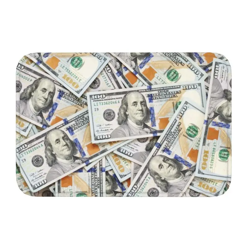 Custom Money Cash Print Doormat Anti-Slip Entrance Kitchen Bathroom Floor Door Mats Dollar Bill Garage Rug Carpet Footpad