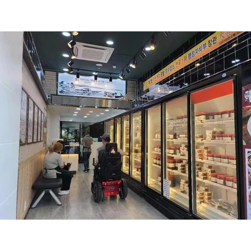Energy-saving frozen food Commercial freezer Supermarket display Refrigerator vertical display Refrigerator glass door