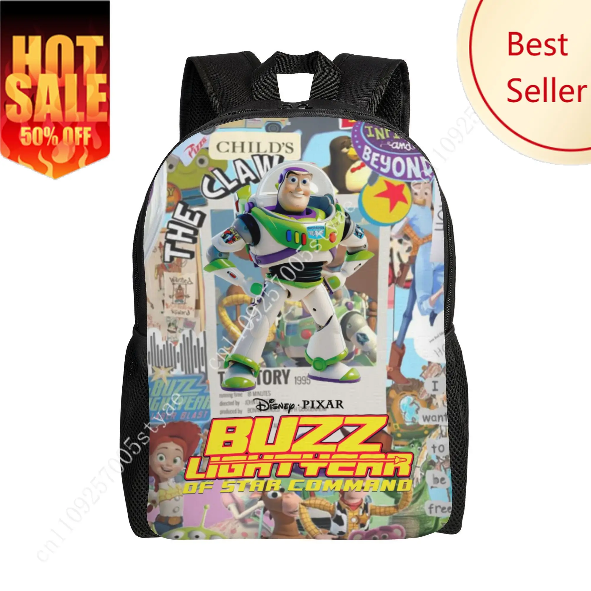 

Buzz Lightyear classic Backpack Disney Cartoon Decorate Fabric Bags Design Your Photo Logo Text Party Holiday Custom Gifts