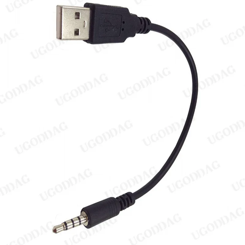 3.5mm Plug AUX Audio Jack to USB 2.0 Male Charger Cable Adapter Cord for Car MP3