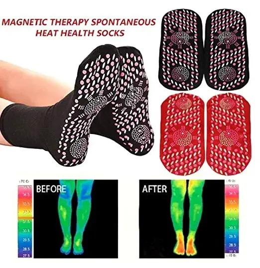 Tourmaline Health Socks Self-Heating Magnetic Slimming Heated Warm Socks Foot Massage Thermotherapeutic Sock 1/2 Pairs Socks