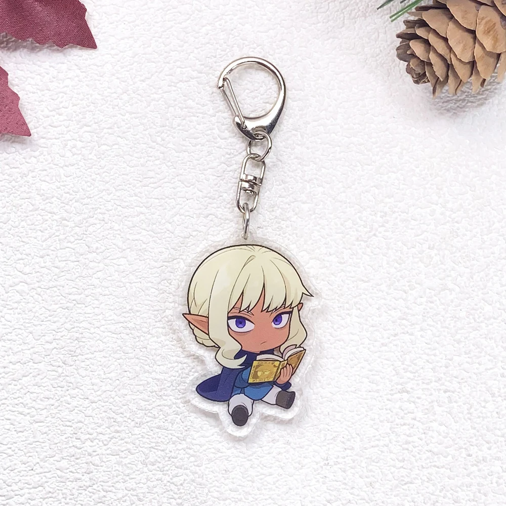 8Pcs Anime Figures Delicious in Dungeon Car Keychain Accessories Acrylic Charms Pendant For Bag Key Holder Backpack Decoration