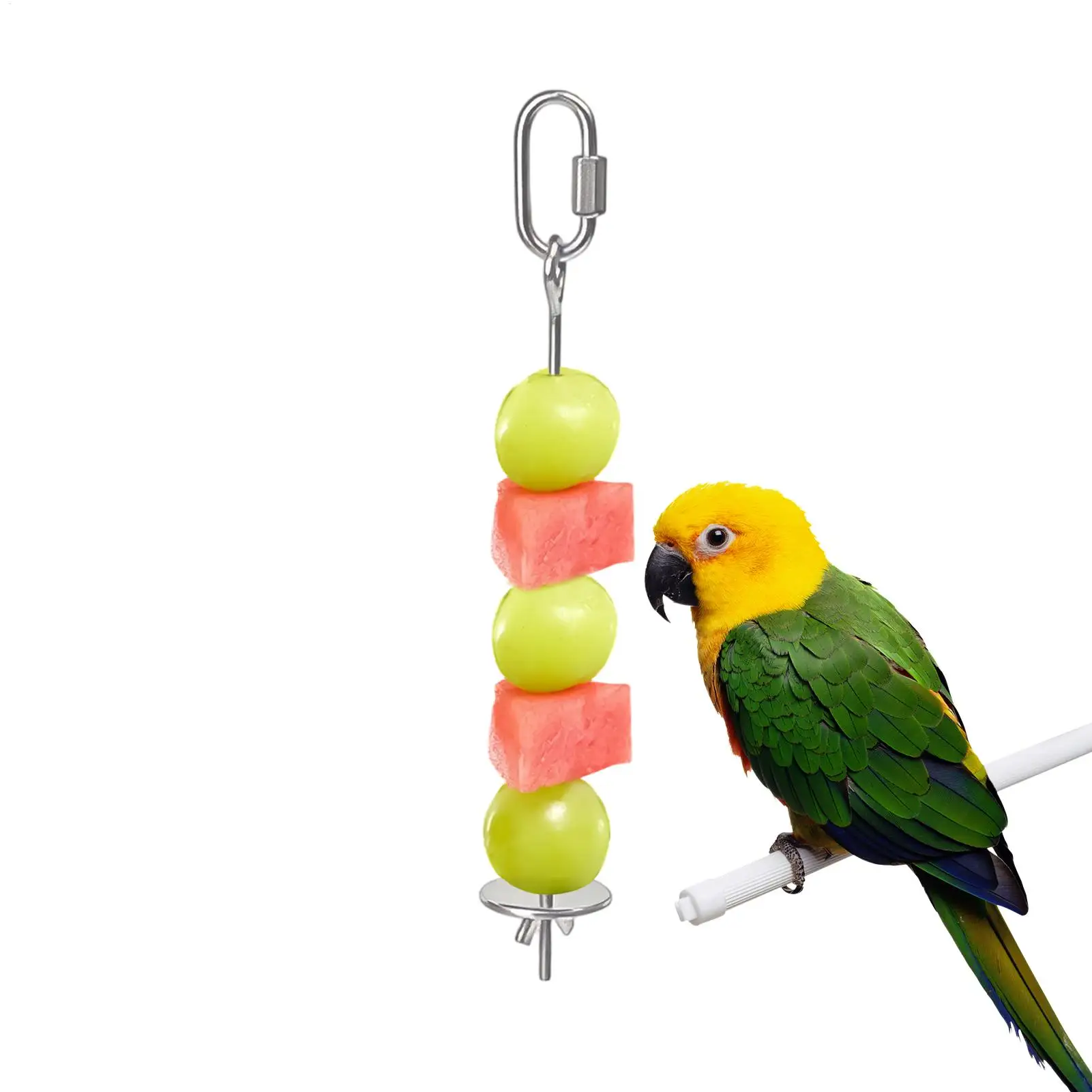 1pcs Parrot Stainless Steel Fruit Fork Toy Bird Cage Supplies Fruit Bird Feeder Pet Parrot Accessories Pet Bird Supplies