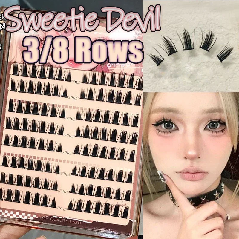 

Little Devil False Eyelashes Wholesale Manga Lashes Mink Reusable Natural Fluffy Soft Single Individual Cluster Eye Extension