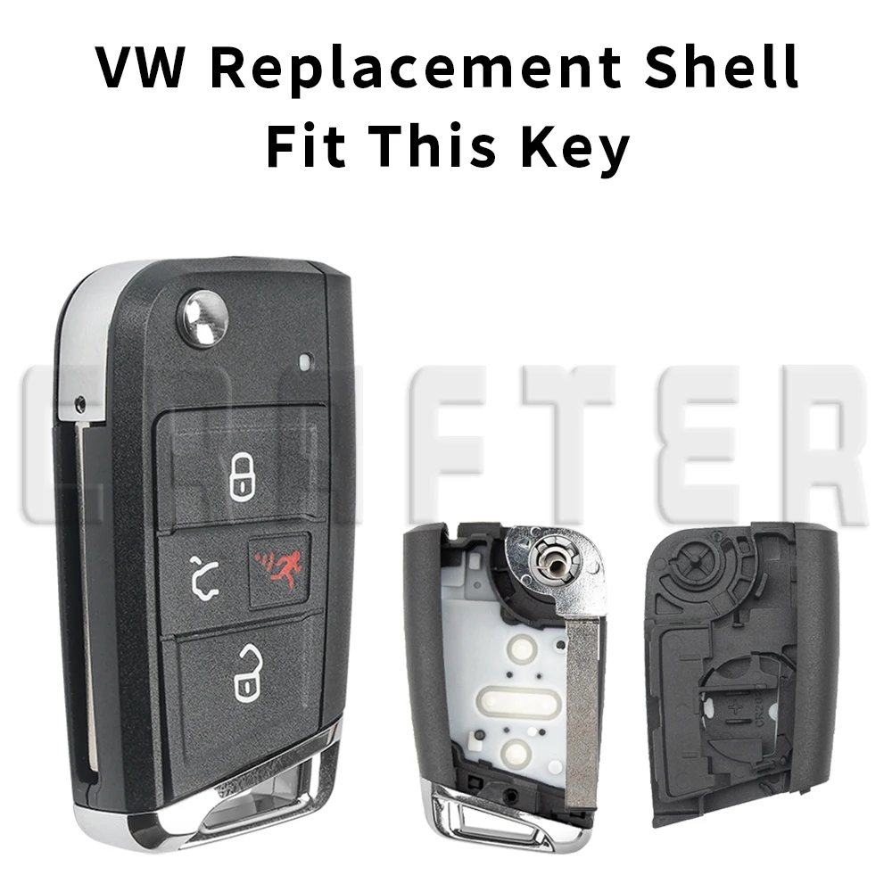Replacement Shell Case For VW Volkswagen Golf MK7 Tiguan GTI Car Flip Folding Remote Key MQB48 HU162 Blade