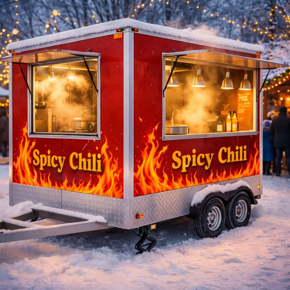 Signature Brand Design Mobile Food Trailer Truck Fully Equipped Kitchen For Chain Franchises