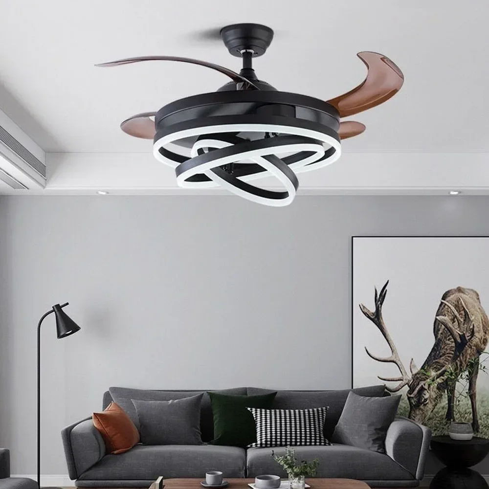 New Living Room Invisible Nordic Ceiling Fan Light Dining Room Bedroom Home Simple Modern Led Fan Light Ceiling Fan Light