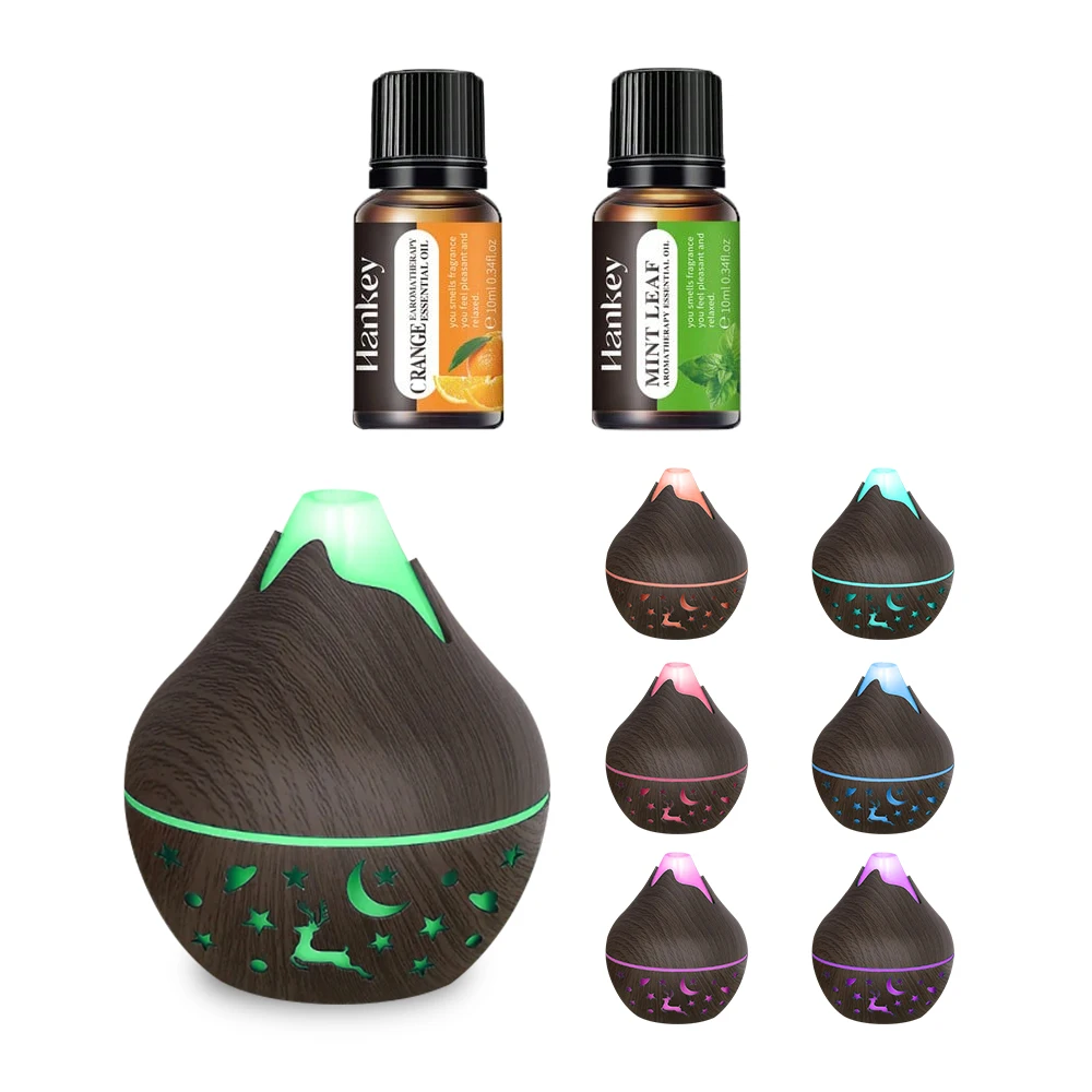 

Diffuser For Home Include two bottles of essential oil,7 colors LED Night Lights Aromatherapy Diffuser 200ml Ultrasonic Cool Mis