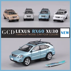 Liga estática modelo carro brinquedo, coleção ornamentos, GCD 1:64 LEXUS RX300 XU30