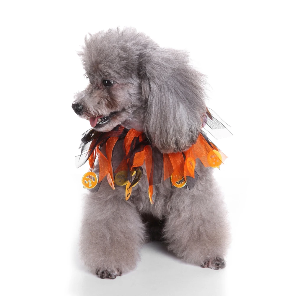 

2Pcs Small Pet Collar Cute Decorative Dog Necklass for Christmas Halloween Celebration Dress Up Party Fun Photo Accessory
