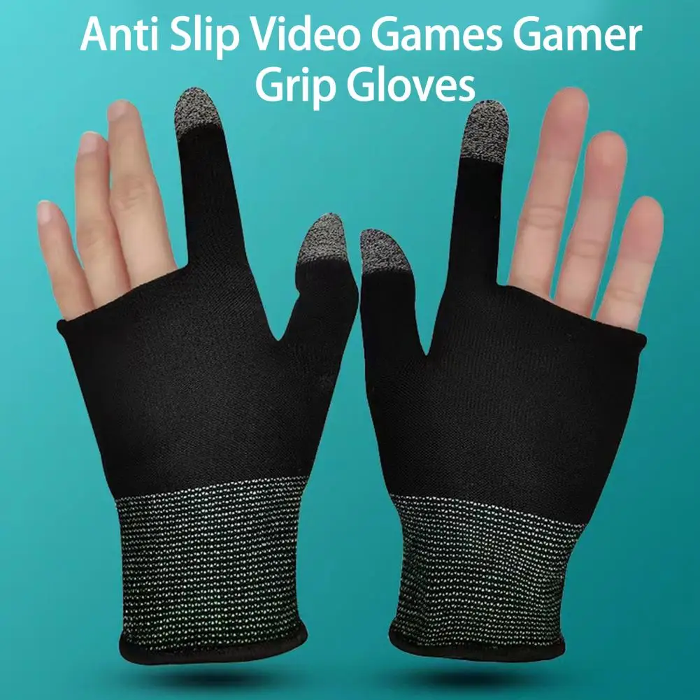 1 Pair Gaming Grip Gloves No Latency High Sensitivity Breathable 360 Degrees Fit Gaming Grip Gloves Game Component