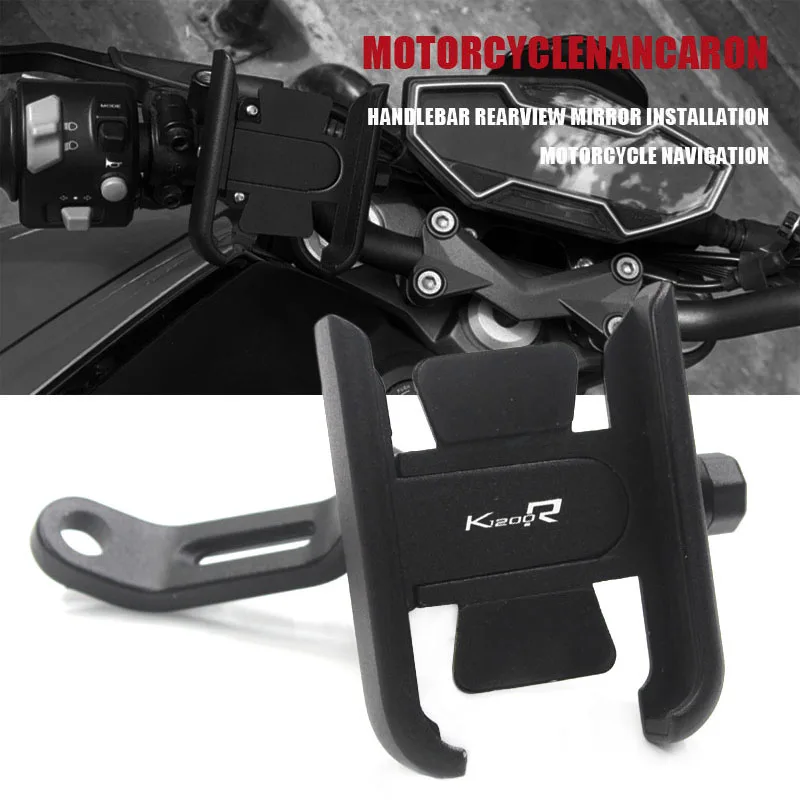 K 1200 R For BMW K1200R 2005 2006 2007 2008 Motorcycle CNC Aluminum Handle Bar Mobile Phone Bracket GPS Stand Holder