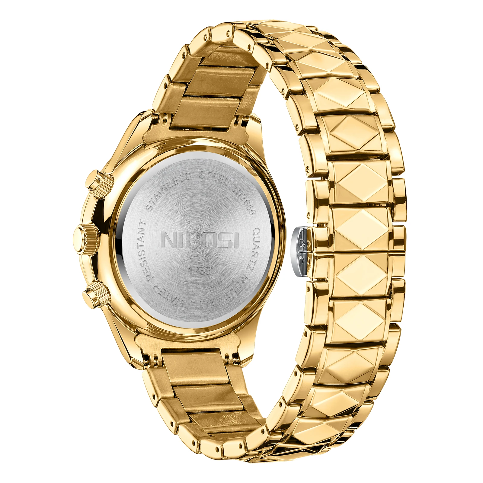 NIBOSI Sports Chronograph Mens Watch Fashion New Multifunction Quartz Waterproof Watches Luxury Brand Stainless Steel Band Clock