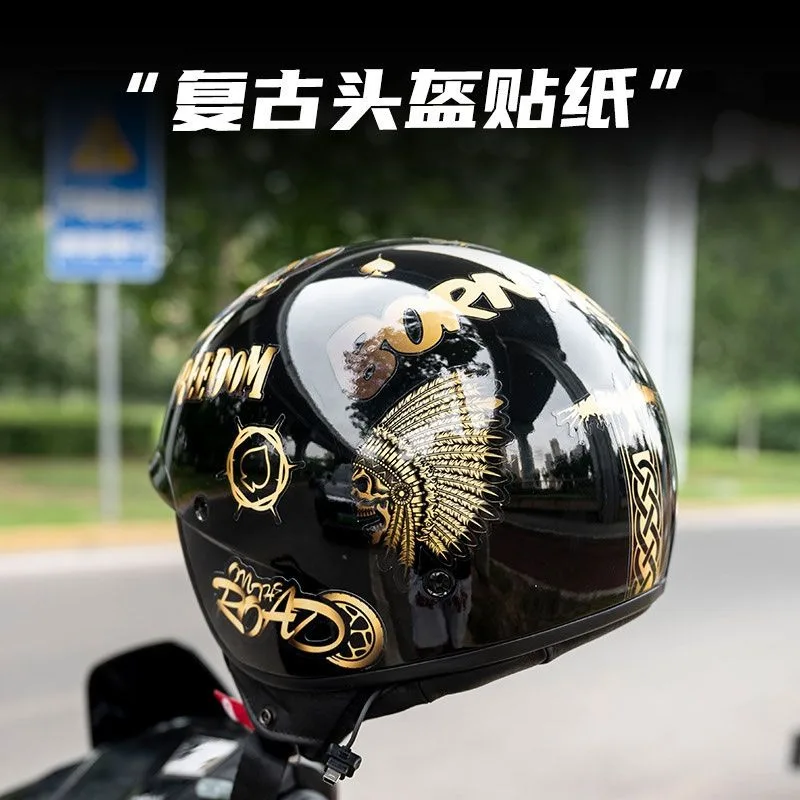For Harley Davidson Retro Helmet Stickers Motorcycle Electric Car Stickers Waterproof Creative Helmet Modification Stickers view 4