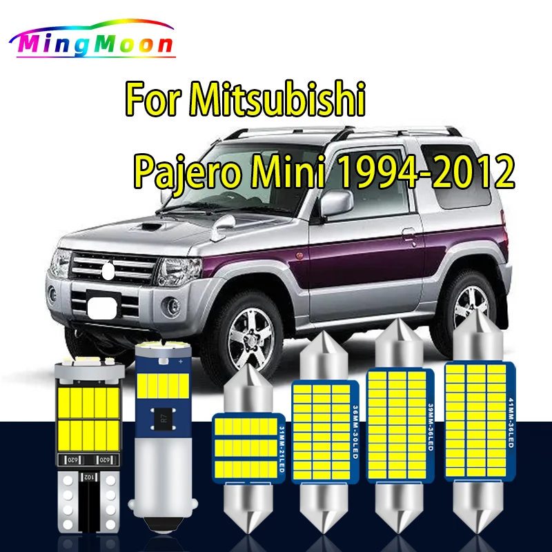 

10Pcs Car LED Interior Map Dome Light Kit License Plate Lamp For Mitsubishi Pajero Mini 1994-2007 2008 2009 2010 2011 2012