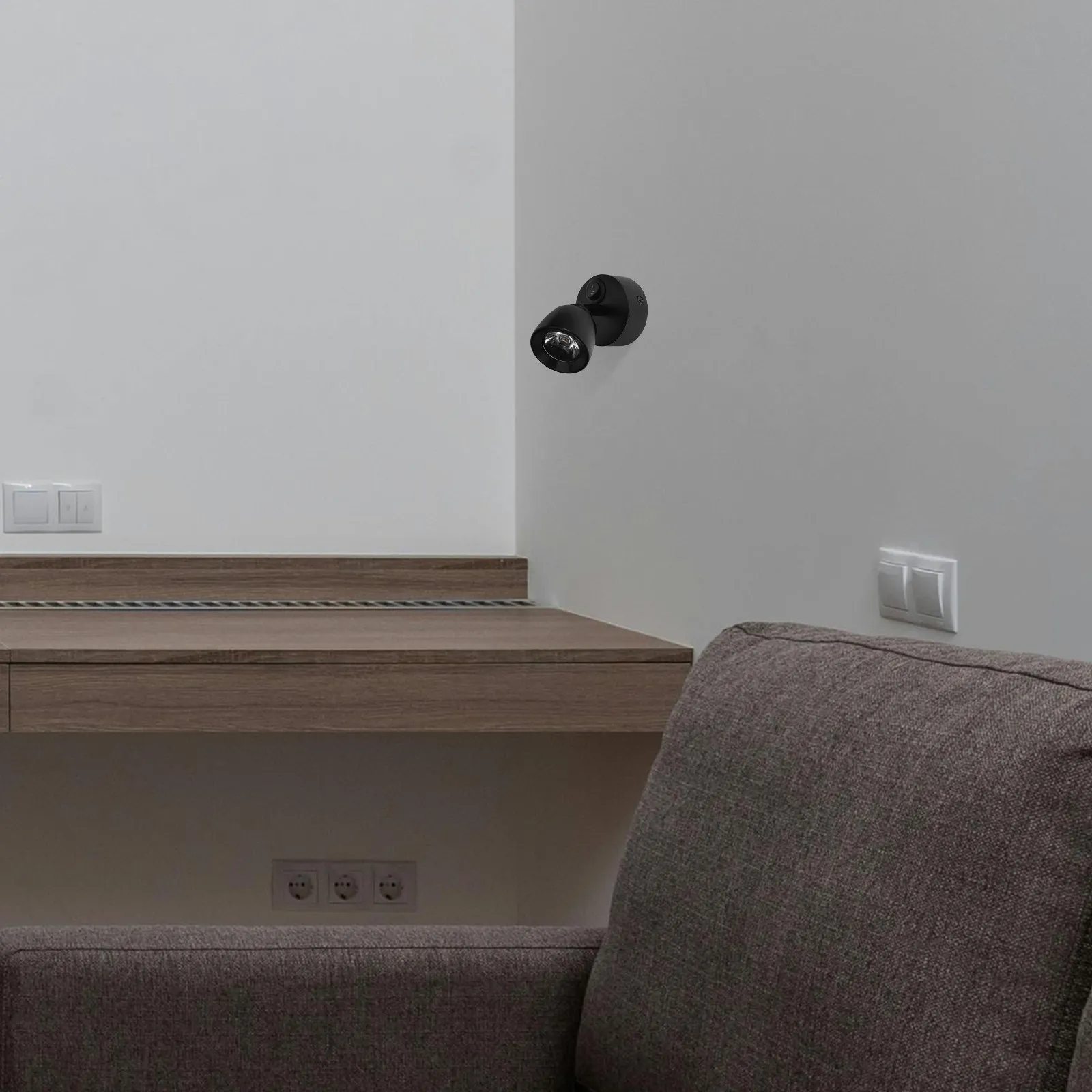 Wall Mounted Bed Light for Hotel Owners to Provide Soft Comfort Light with Adjustable LED Black Aluminum Lamp