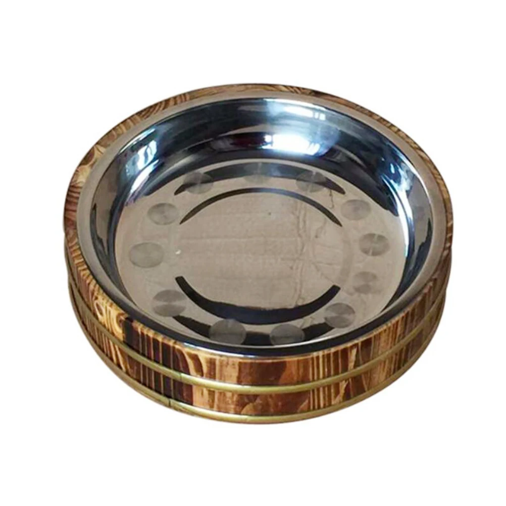 Round Wooden Barrel for Rice Sushi Lobster Stainless Steel Home Restaurant Practical Food Container Kitchen Barware Set