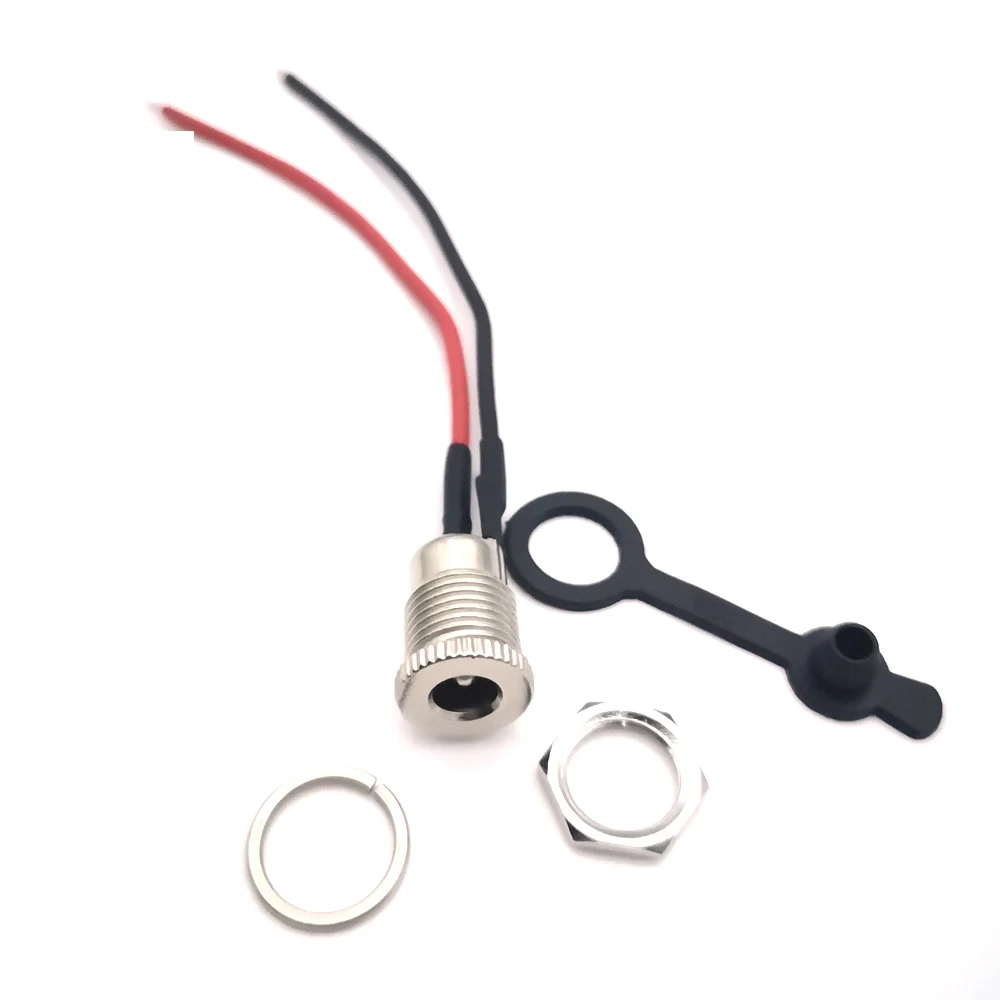 1PCS waterproof DC099 5.5*2.5mm 5521 5525 DC Power Jack Socket Female Panel Mount Connector MetalWith Nut Snap DC-099 5.5*2.5