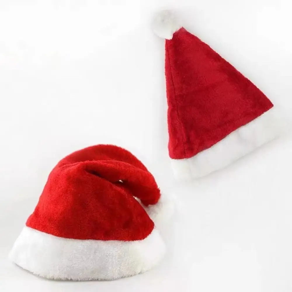 Mother Father Family Matching Santa Hat Embroidered Fluffy Christmas Santa Cap Thick Soft Parent-Unisex Santa Hat Home Decor