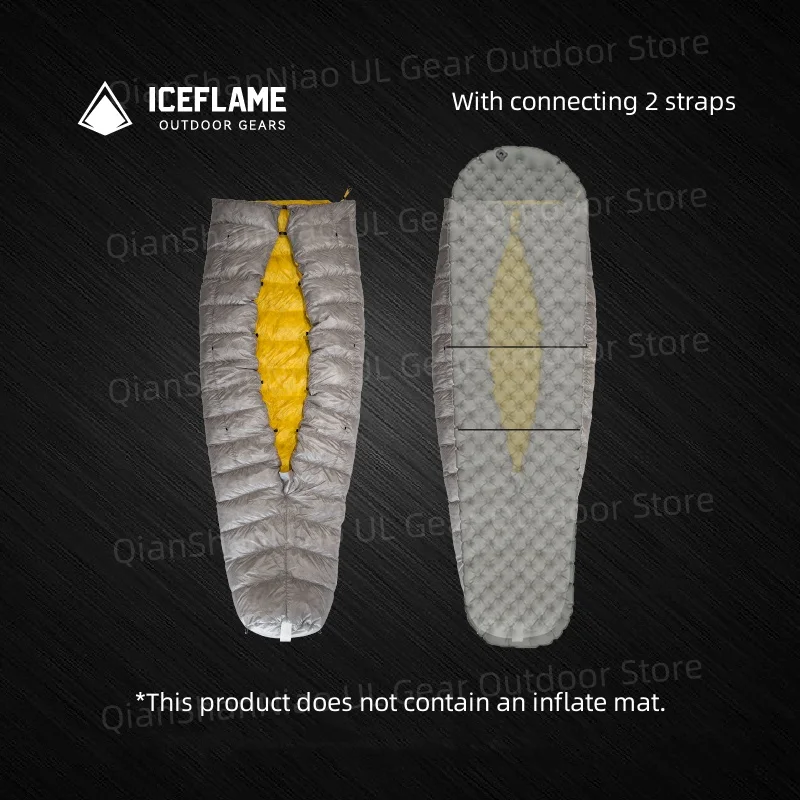 Ice Flame JI NXT 800FP Mummy Bottomless Sleeping Bag Outdoor Camping Grey Duck Down Quilt Hiking Water-repellant