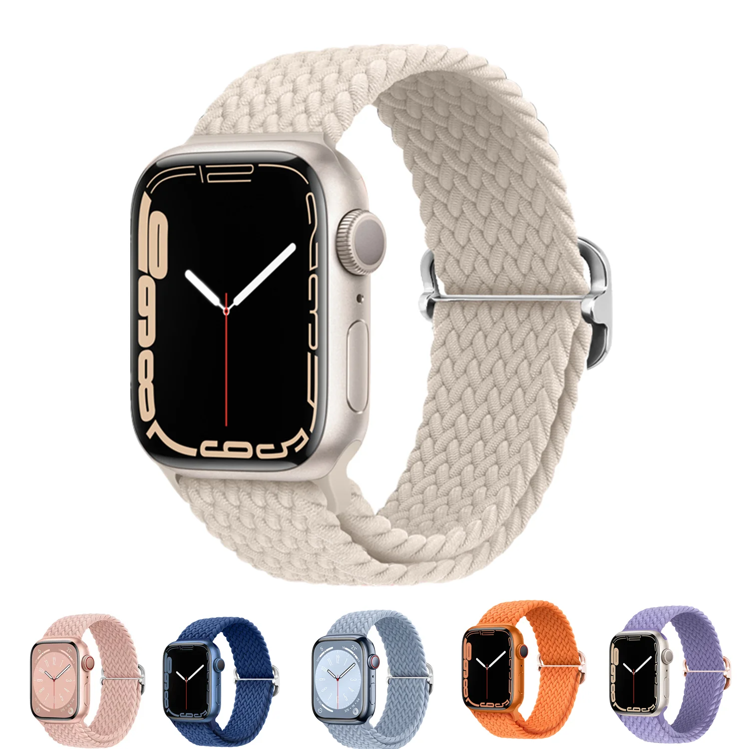 

Braided Solo Loop for Apple Watch, Wristband Strap for iWatch Bands Series 9, 8, 7, 6, 5, 4, SE, Ultra, 42mm, 44mm, 45mm, 49mm