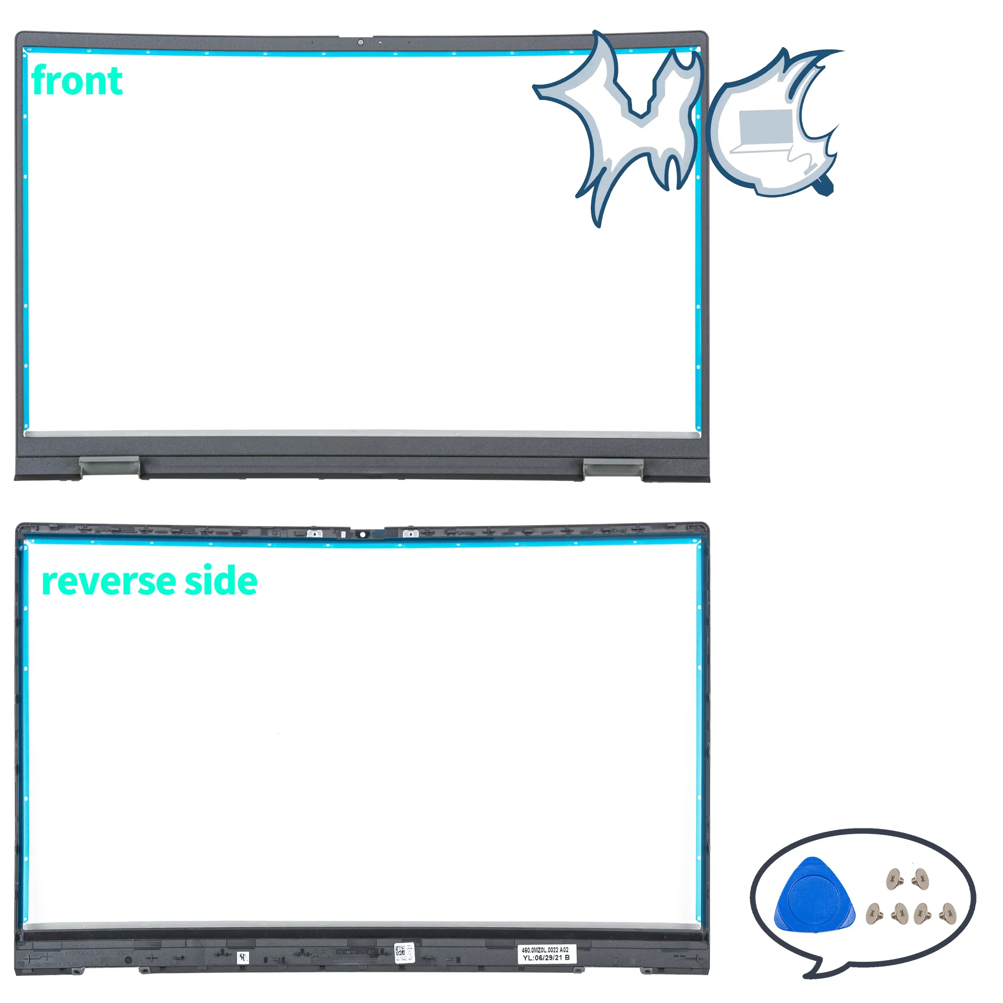 Aluminum Shell For Inspiron 15 Pro 5510 5515 P106F Screen Back Cover/Front Bezel/BaseCover/Bottom hinges Repair 15.6inch