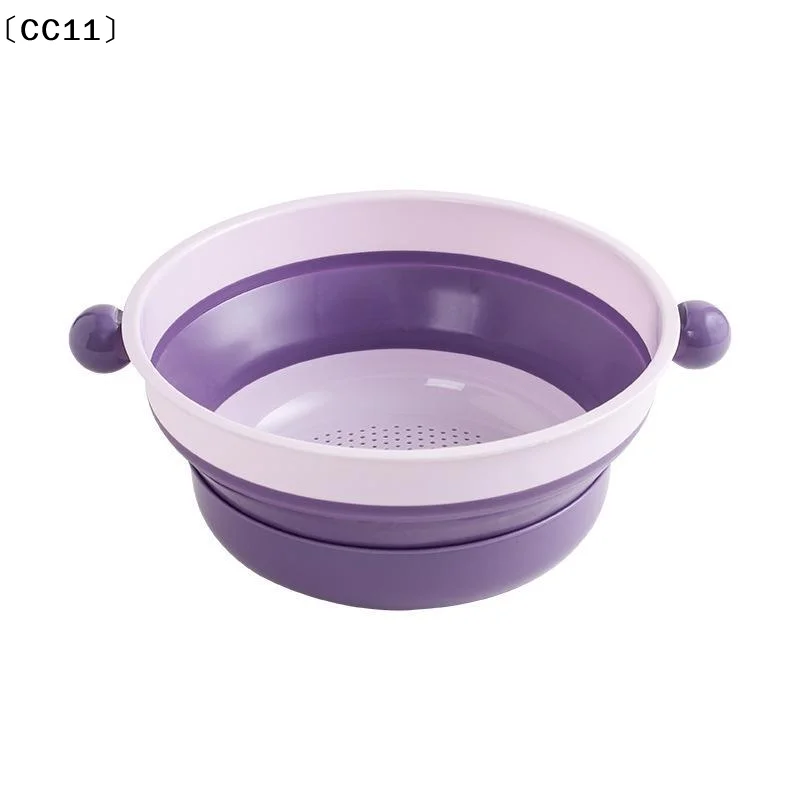 Double Layer Collapsible Colander 2 In 1 Drain Wash BPA Free For Kitchen Wash Fruits Veggies Pasta〔CC11〕 - view 5