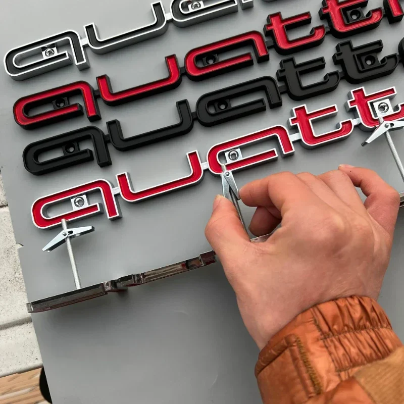 

ABS Car Accessories for Audi Quattro Logo RS3 RS5 A6 RS4 RS6 A7 A8 Q3 Q5 RS7 A3 A4 A5 Q7 S3 S7 Front Grille Emblem Badge Styling