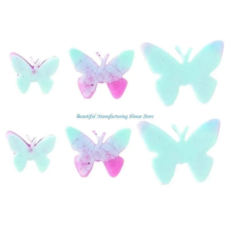 

E56A Silicone Keychain Mold for DIY Crafts Durable and Easy to Clean Silicone Mold for Handmade Butterfly Earrings Pendants