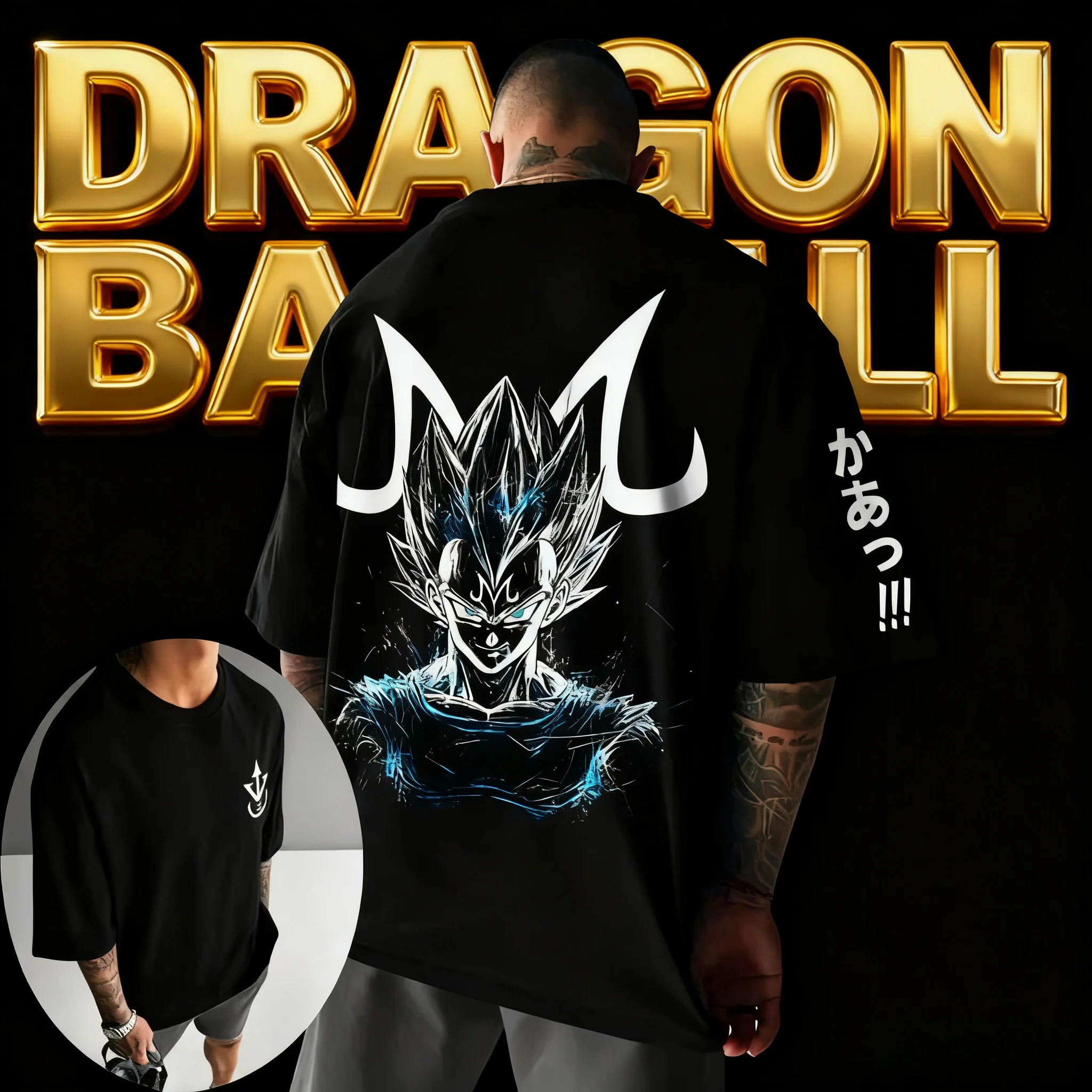 

2025 Summer Dragon Ball Versatile 100% Cotton Printed T-shirt Men's New Anime Printed Casual Japanese Loose Plus Size Top Y2k