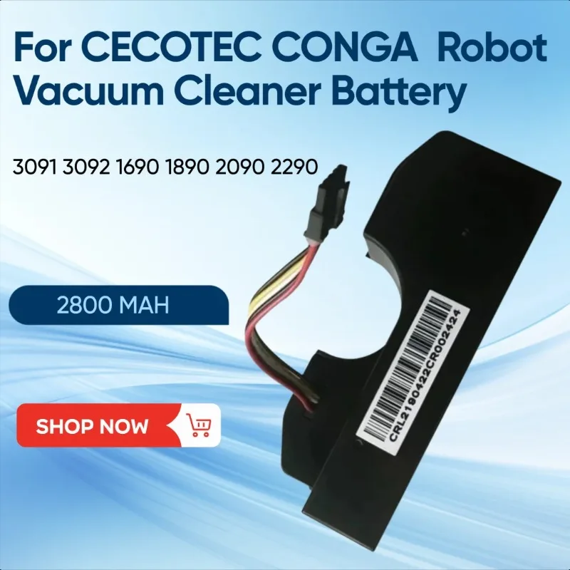 

14.4V 2800mAh for CECOTEC CONGA 3091 3092 1690 1890 2090 2290 Robot Vacuum Cleaner Battery
