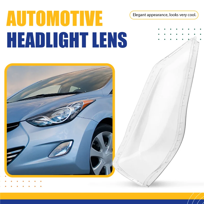 

AU04 -Headlight Cover For Hyundai Elantra 2011 - 2014 Lamp Shade Headlight Lens For Hyundai Transparent Lens Cover Left