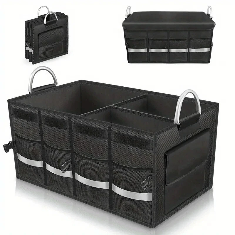 Large-Capacity Waterproof Car Trunk Storage Box Foldable High-Density Oxford Cloth Container for Vehicle Organization