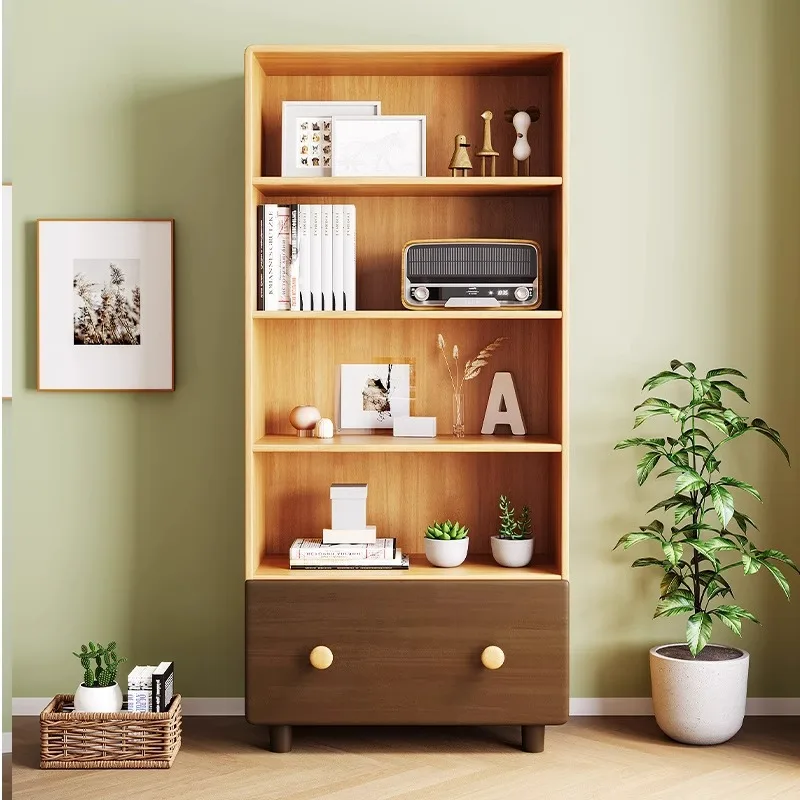 

children's bookshelf shelf floor-to-ceiling household living room integrated against the wall children's sundries storage simple