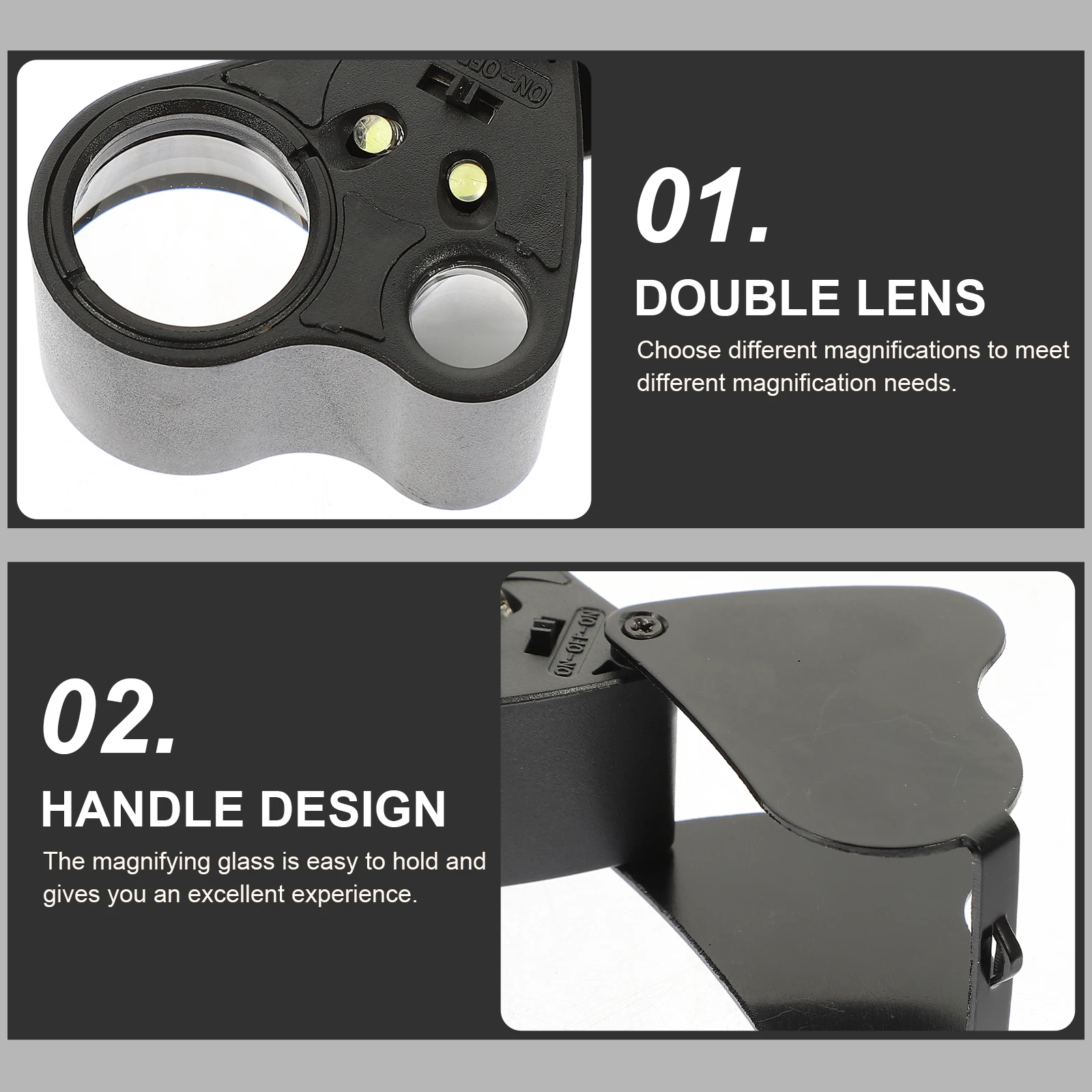 

Portable 30X 60X Illuminated Jewelers Loupe Lighted Handheld Magnifying Glass Led For Jewelry Gem Appraisal Antiques