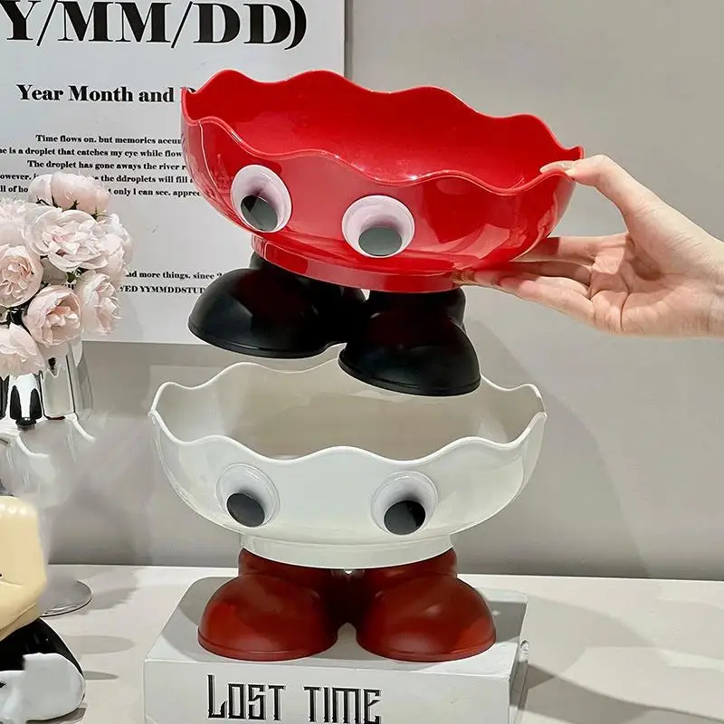 Stylish Footed Fruit Bowl Drainable Plate for Candy Snacks Nuts High-Aesthetic Design Perfect for Living Room Home Decor