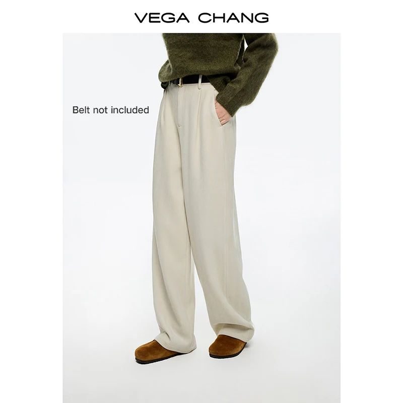 Vega Chang, nuevos pantalones informales de invierno para mujer, pantalones de punto de chenilla en espiga rectos informales elásticos con cordón