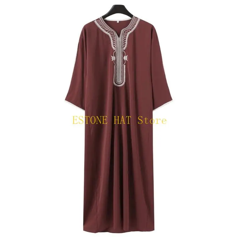49MF Man Oriente Médio Jubba Thobe Islâmico Kaftan Thobe Robe Tradicional Marroquino