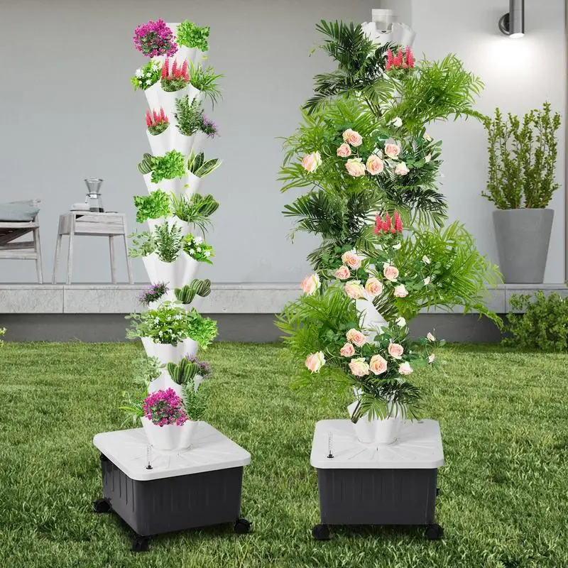 Hydroponic Vegetable Tower 10-layer Fruit Plant Tower 50 Slots Strawberries Planting Tower For Apartment American Specifications