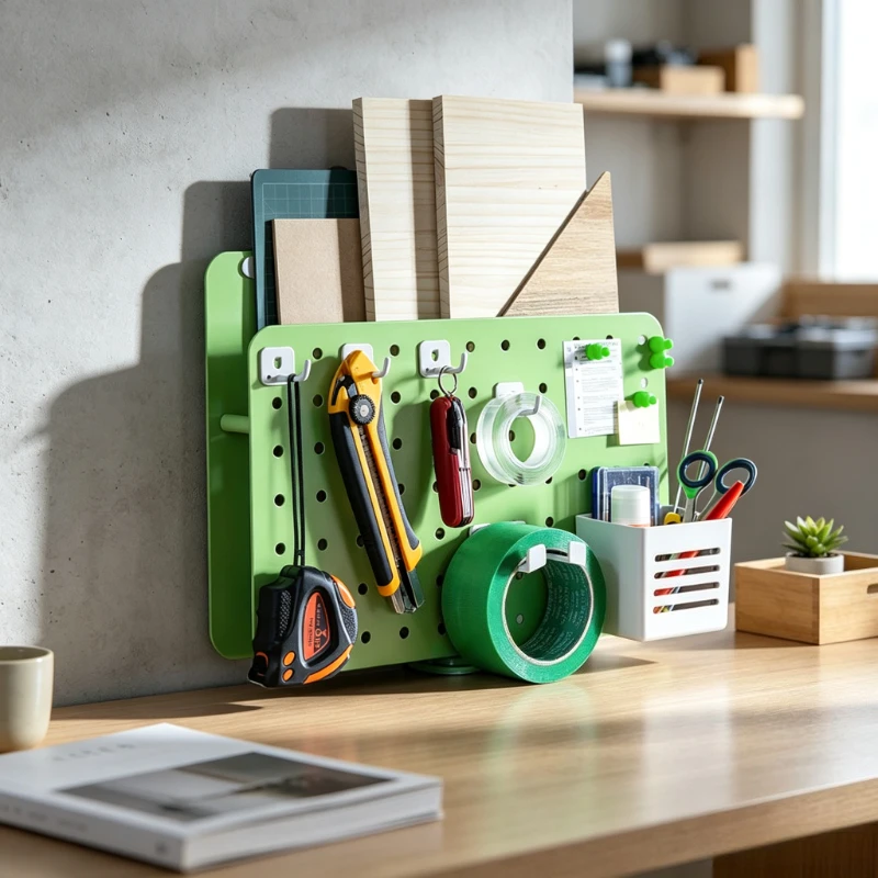Rotating Steel Desk Pegboard Organizer Laptop Tablet Stand Headphone Controller Pen Cup Holder for Office Gaming Green 데스크 정리대