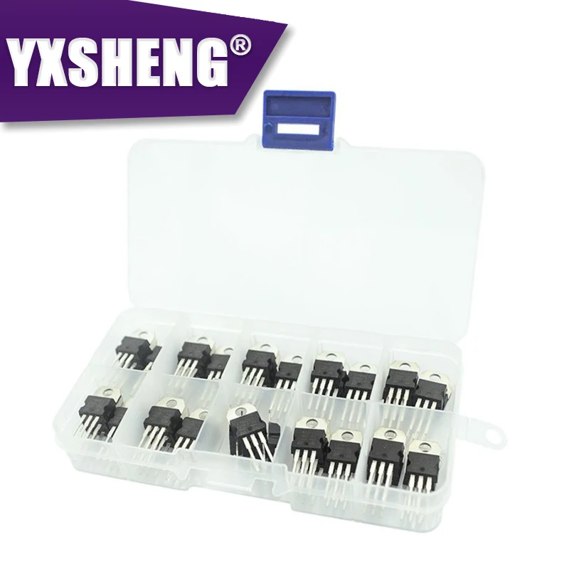 10Kind*10pcs=50pcs TO-220 Voltage Regulator IC KIT L7805CV L7806CV L7808CV L7809CV L7810CV L7812CV L7815CV L7818CV L7824CV LM317