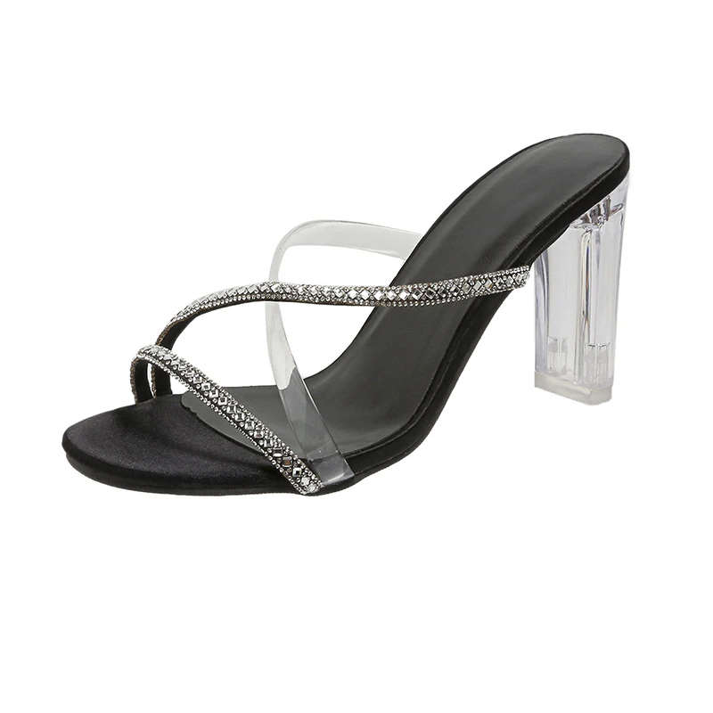 Nuova vendita scarpe da donna Slingbacks pantofole da donna pantofole da spiaggia estive scarpe da donna con punta quadrata tacchi da donna sandali da donna