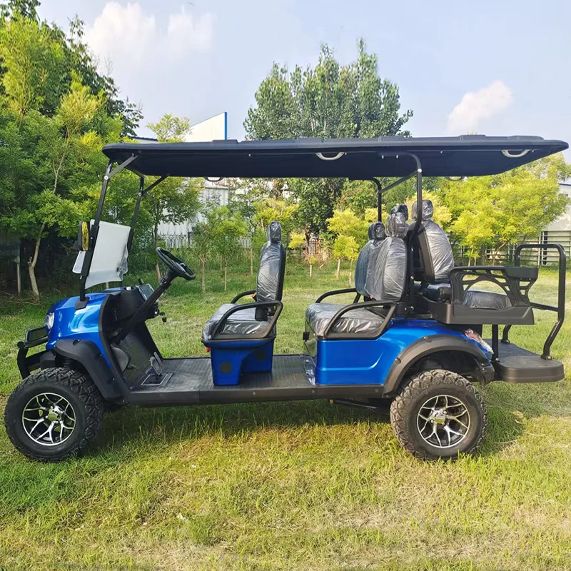 New 4-seater, 6-seater, and 8-seater Electric Golf Carts Equipped with 72V Lithium Batteries Suitable for Golf Courses