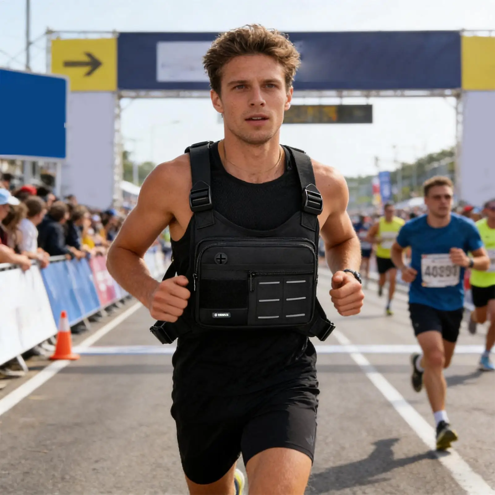 

Нагрудная сумка для мужчин, регулируемая, большая, для хранения вещей на открытом воздухе, нагрудная сумка для женщин, для путешествий, бега, походов, спортзала, рыбалки, работы