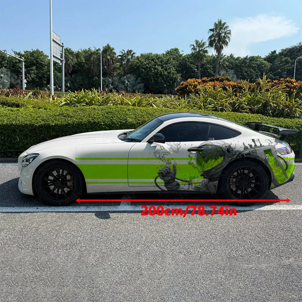 2pcs Astronaut Splatter Street, Durable, Fade-resistant, Enhance Vehicle Aesthetics With Bold Artistic Design Car Vinyl Wraps